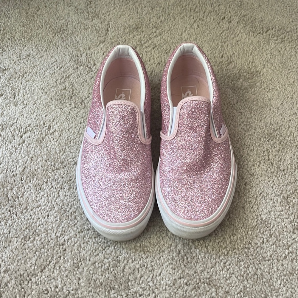 Girls pink sparkly Vans